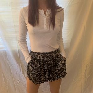 Black and White Puffy Shorts